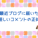 ブログに届いたスパムコメント対策！