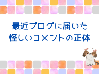 ブログに届いたスパムコメント対策！